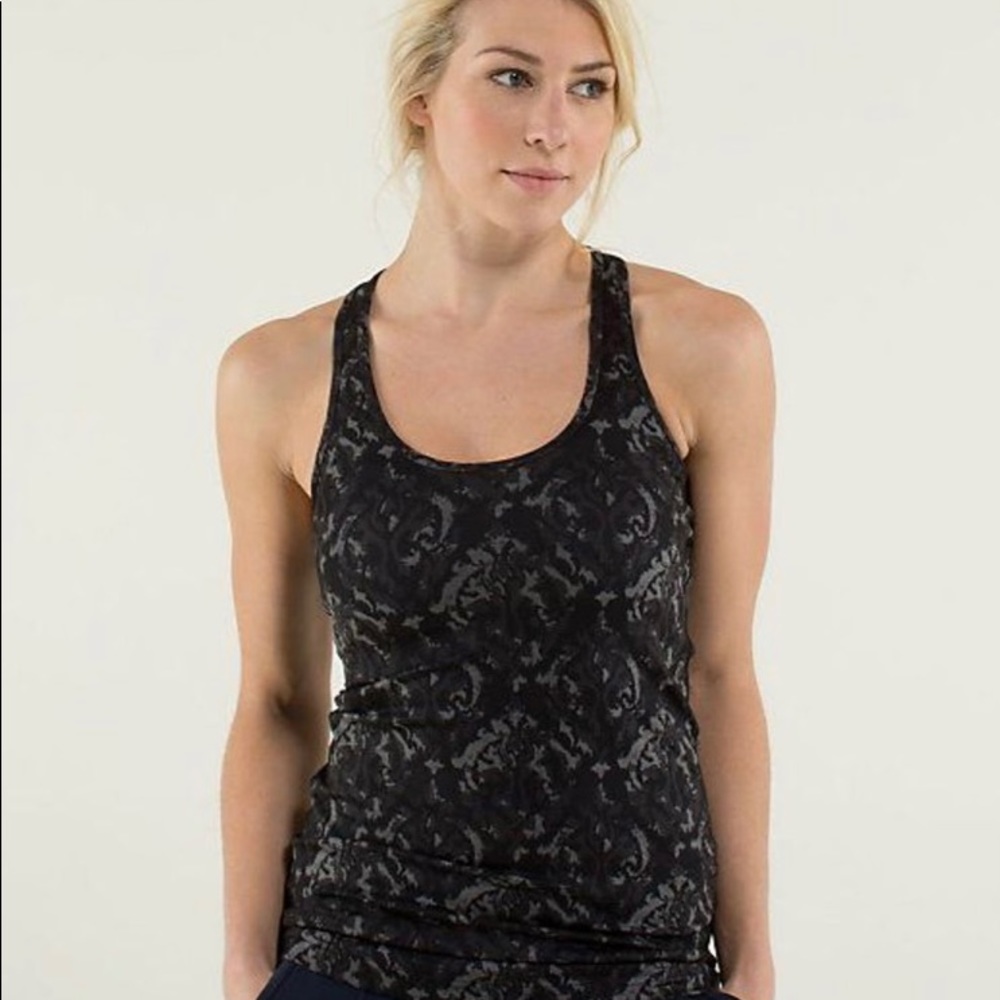 Lululemon Cool Racerback Black Beautiful Boroque